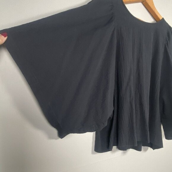Levi's Lucy Wing Top Black Cotton Crepe Women’s Size S ($60) Classic Capsule - Picture 2 of 11